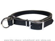 Adjustable Leather Slip Collar & solid NICKEL h/w police dogs