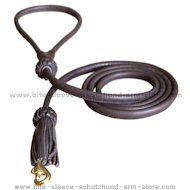 Rolled Leather Dog Leash 4 foot Round lead for Training