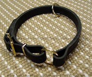 Adjustable Leather Slip Collar w/h solid BRASS Hardware DOG