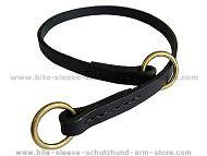 Silent leather training choke collar