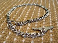 Choke dog collar with toggle steel chromium plated