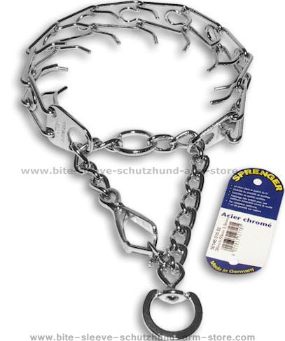 Customize Chrome Pinch Collar w/h Quick Release-k9 training
