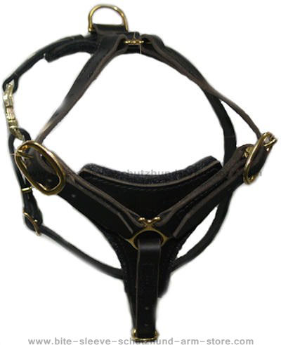 Dog Walking Harness - Leather handmade dog harness H3