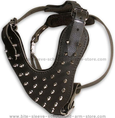 Best deluxe leather spiked dog harness