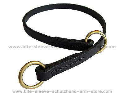 Silent leather training choke collar for dog training or for dog owners