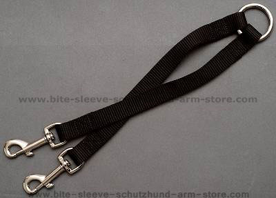 Stitched nylon coupler for walking 2 dogs  for dog training or for dog owners