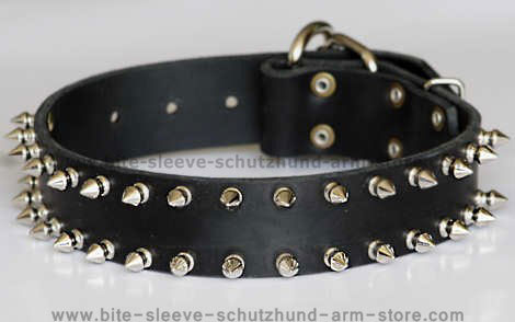 custom leather spiked dog collar 