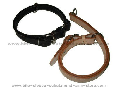 Leather choke dog collar for dog training or for dog owners