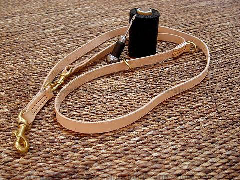 Leather dog leash multi functional for dog training or for dog owners