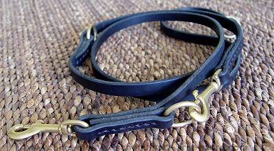 Leather dog leash for training, walking, tracking - Click Image to Close