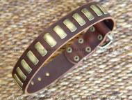 Gorgeous Wide Leather Dog Collar With Plates