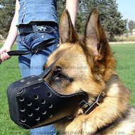 Leather dog muzzle "Dondi" style