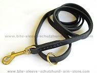 Handcrafted leather dog leash width 1/2 inch with solid brass