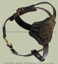 Small Leather Dog Harness for police dogs puppy