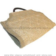 Dog bite developer cuff/cover made of jute with handle