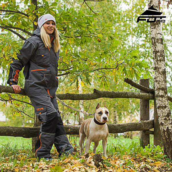 Professional Orange Logo on Unisex Design Pants for Active Dog Trainers