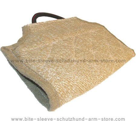 Dog bite developer cuff/cover made of jute with handle