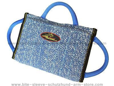 Synthetic "French Linen" Dog bite pad with 3 handles - Click Image to Close