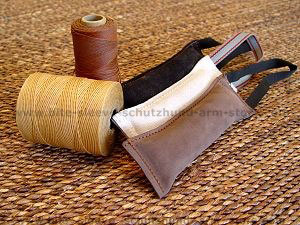 Dog bite tug made of leather with handle - Click Image to Close